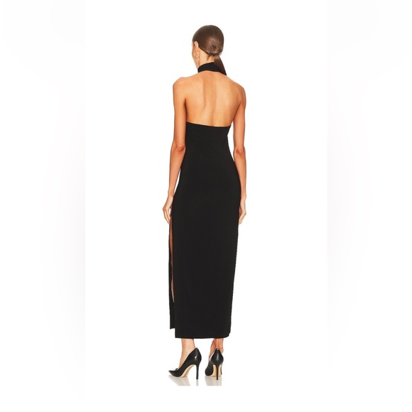 Norma Kamali Halter Turtleneck Side Slit Gown - Picture 3 of 3